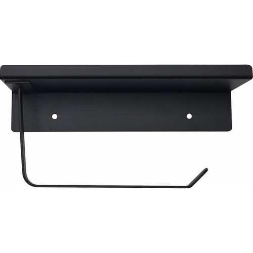 Verno ที่ใส่กระดาษชำระ พร้อมชั้นวางสแตนเลส304 ขนาด 18x10x10 ซม. รุ่น แมมบา02 สีดำ