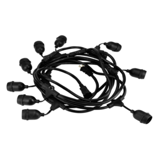 EILON ขั้วห้อยหลอด Bulb พร้อมสายไฟ 10 เมตร (20ขั้ว) รุ่น PQS-JT20D สีดำ