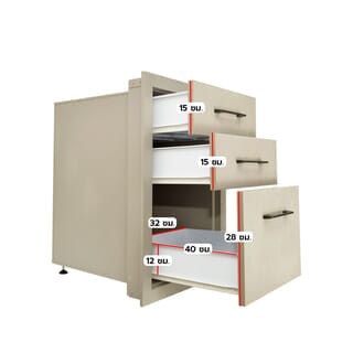 CLOSE  ตู้ลิ้นชัก uPVC  LIMA ขนาด 44x65 ซม. Vacuum สีเบจ 