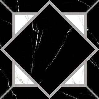 La Arezza กระเบื้องพอร์ซเลน 60X60 ซม รุ่น Elita  แบล็ค ออนนิกซ์ เอเลแกนซ์  PJ6607W   Hi glossy (4P / 1.44 sqm) DGD