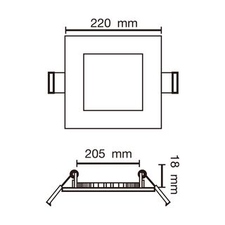  V.E.G.lighting ดาวน์ไลท์ LED แบบฝังหน้าเหลี่ยม 8 นิ้ว 18W รุ่นTP-SDW-18DL-4V แสงเดย์ไลท์ (แพ็ก 4 ชิ้น)