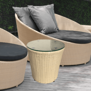 (1/2)SUMMER SETโต๊ะ outdoor อลูมิเนียม Kood ขนาด 45x45x45 ซม. สีเบจ