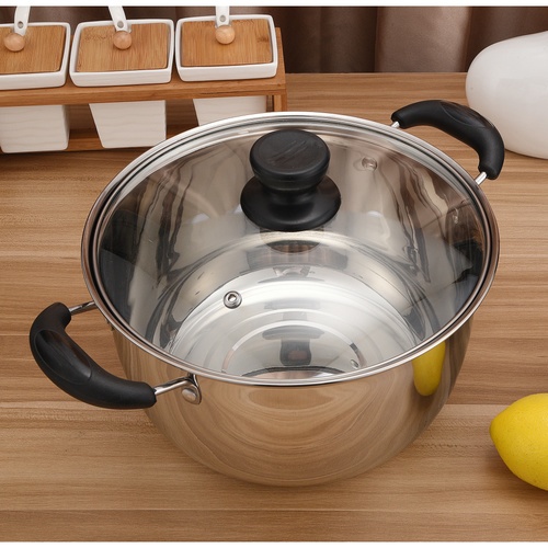 SANE หม้อต้มสเตนเลสพร้อมฝาแก้ว 26 ซม. SOKA-26