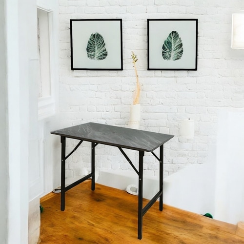 DELICATO โต๊ะเอนกประสงค์ รุ่น MD667 Volakas ขนาด 60x90x75 ซม. ลายหินดำ 