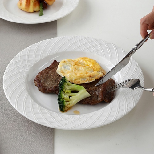 ADAMAS จานเซรามิค 8.5 นิ้ว FIONA-WH02 สีขาว