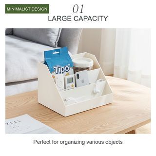 SMITH กล่องเก็บของอเนกระสงค์บนโต๊ะ NORI-DNC01 ขนาด 18.8x26.5x18.0 ซม. สีขาว