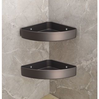 Verno ชั้นวางของอเนกประสงค์อลูมิเนียมเข้ามุม 2 ชั้น รุ่น Gracer-05 ขนาด 28.6x21.5x9.2ซม. สีเทา