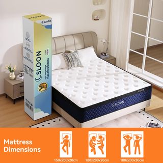SLOON ที่นอนพ็อกเก็ตสปริง รุ่น Cloudrest  ความหนา 8 นิ้ว ขนาด 150x200x20 ซม. (5ฟุต) สีขาว 