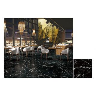 Marbella 60x60 กระเบื้องเซรามิคปูพื้น รุ่น องลี่แบล็ค TSJ20045 (4P).A (Gloss) Random