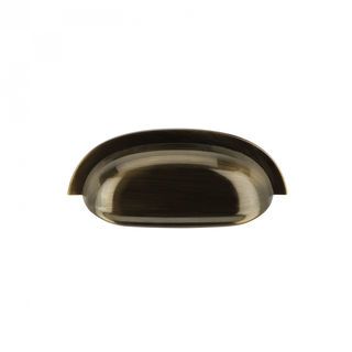 HAFELE มือจับเฟอร์นิเจอร์ซิงค์อัลลอยด์ 481.21.286 ขนาด 87x37 มม.  สีทองเหลืองรมดำ