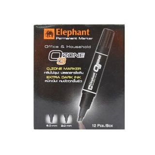 Elephant ปากกาเคมี 2 หัว (12ด้าม/แพ็ค) หมึกสีดำ