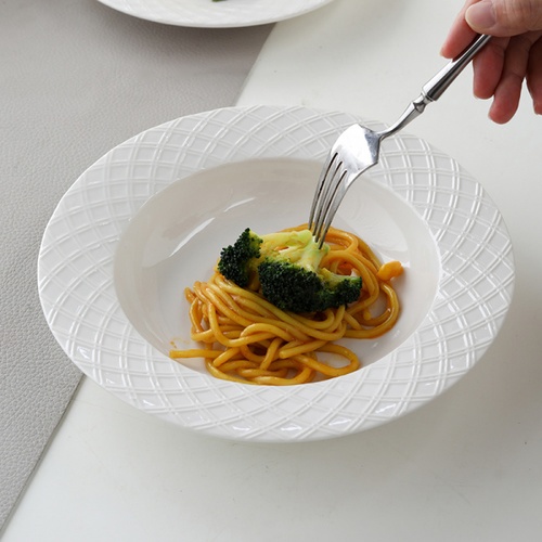 ADAMAS จานซุปเซรามิค 9.5 นิ้ว FIONA-WH08 สีขาว