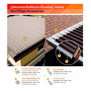 ตราเพชร กระเบื้องหลังคาลอนคู่ 0.5x50x120 ซม. สีเทาไทเทเนียม