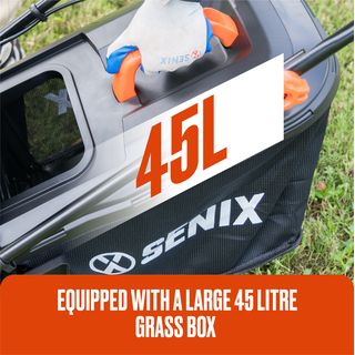 SENIX รถเข็นตัดหญ้าไฟฟ้า 380 มม. 1,600W (พ่วงสายไฟ 8 เมตร) รุ่น LPPE16-M1-EU สีน้ำเงิน - ดำ