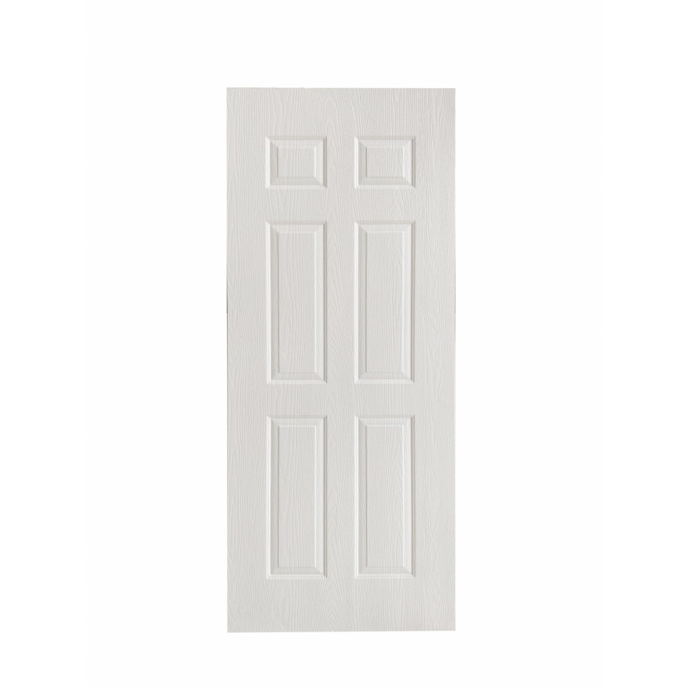 Wellingtan ประตูยูพีวีซี บานทึบ 6ฟักตรง ขนาด 80x200ซม. UPVC-W006 WHITE OAK