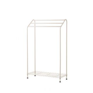 SAKU ราวพาดผ้าเหล็กพร้อมชั้นวาง 1 ชั้น FW-901372A ขนาด 70x30x110 ซม. สีเบจ