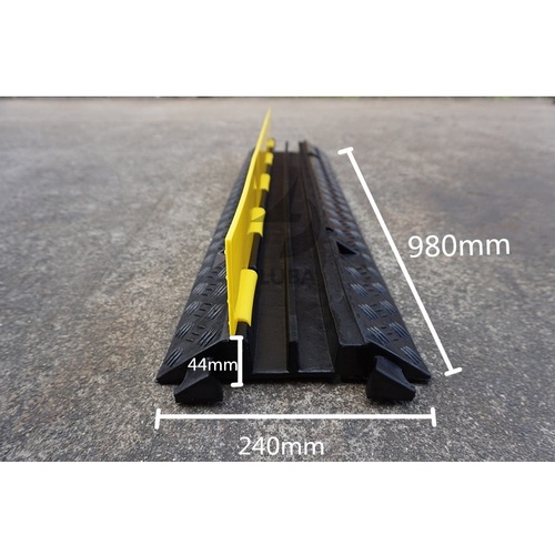 PROTX ยางป้องกันสายไฟ1ช่อง 980*240*44mm รุ่นCP-R02  สีเหลือง-ดำ