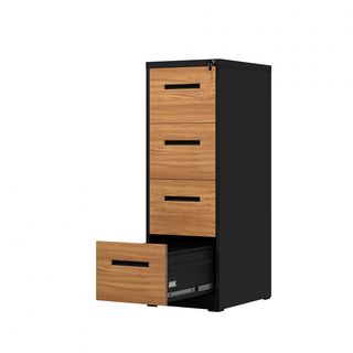 SMITH  ตู้เก็บเอกสารลิ้นชัก รุ่น Archie ขนาด 46x63x113.1 cm. สีไม้-ดำ