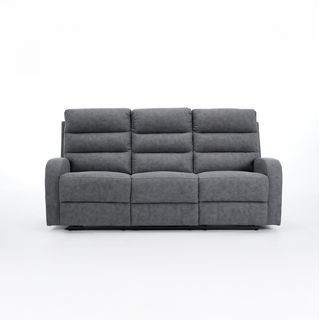 PULITO เก้าอี้พักผ่อน หนังสังเคราะห์ 3 ที่นั่ง รุ่น TADDEO ขนาด 200x94-161.5x102.5-82 ซม.  สีเทาเข้ม