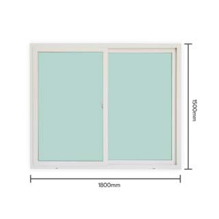WELLINGTAN (VERTA) หน้าต่างไวนิลบานเลื่อน SS GW002 ขนาด 180x150ซม. สีขาว พร้อมมุ้ง