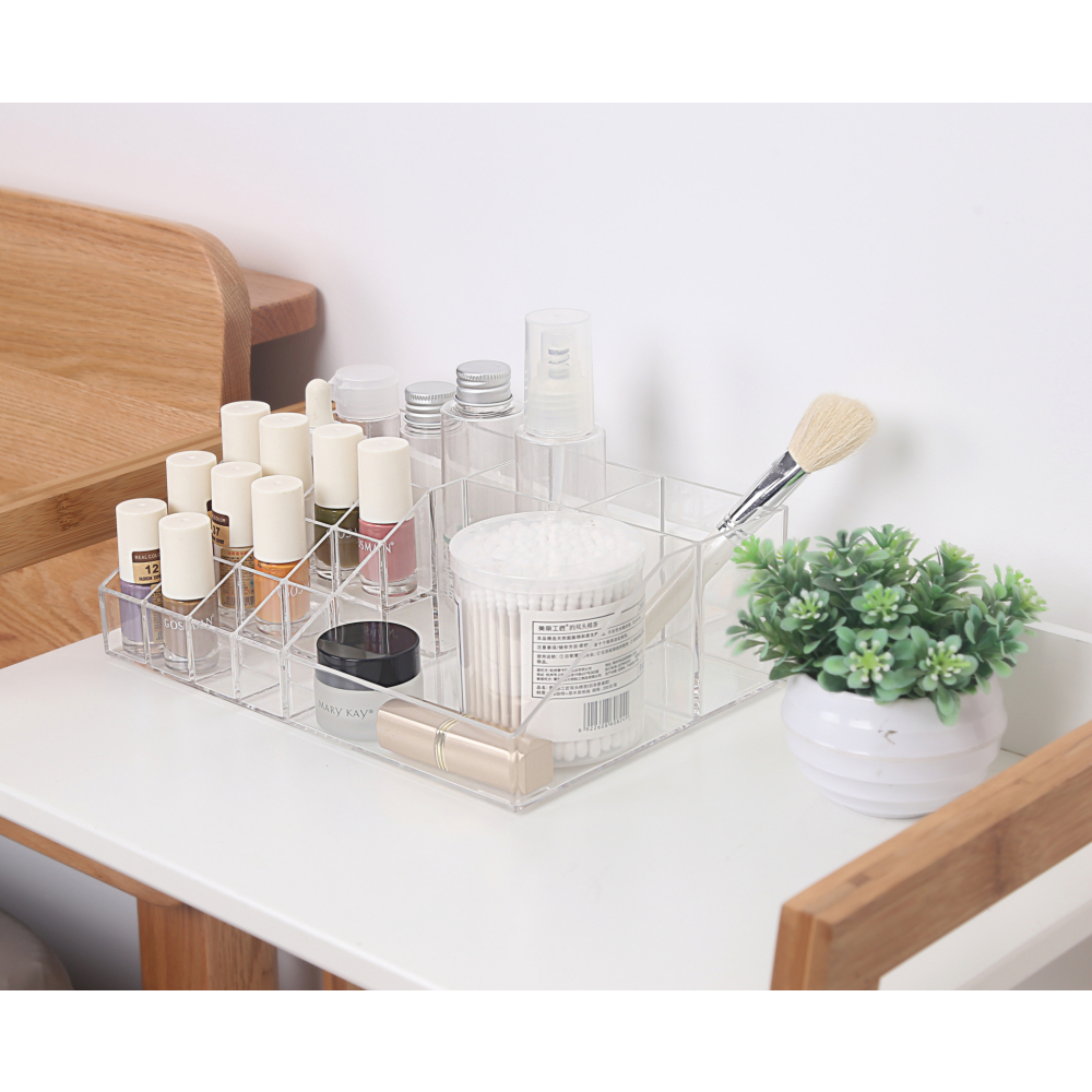 GOME ถาดเก็บเครื่องสำอาง รุ่น HX14198 ขนาด 17x25.5x8 ซม. สีใส