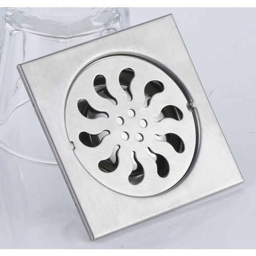 Verno ตะแกรงกันกลิ่นสเตนเลส 304 รุ่น PQS-SBY09 ขนาด 9.6x9.6x2 ซม. สีสเตนเลส