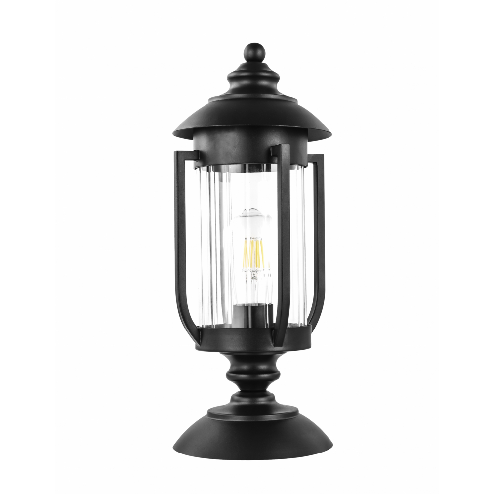 EILON โคมไฟหัวเสา Classic ขั้ว E27 ขนาด 18x18x45cm IP65 รุ่น Maemi MV250-W สีดำ