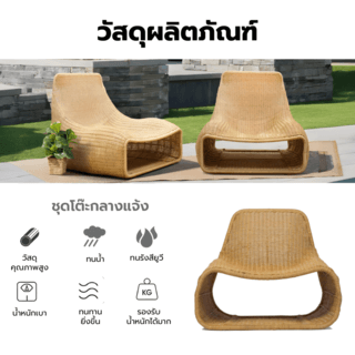  (1/3)SUMMER SET ชุดเซต outdoor อลูมิเนียม Maya ขนาด โต๊ะ: 60x45x40 ซม.เก้าอี้: 104x89x85 ซม. สีเบจ