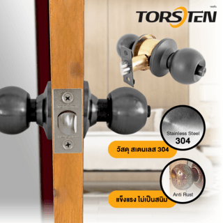 TORSTEN ลูกบิดห้องทั่วไป สเตนเลส-304 รุ่น 587 ET-MB สีดำ