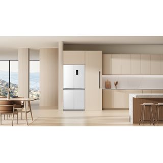 TCL ตู้เย็น 4 ประตู Free built-in 18.4 คิว RT52GCCDW  สี White Glass