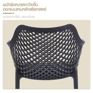 PULITO  เก้าอี้พลาสติก รุ่น Zylen ขนาด 48x58x79 ซม. สีดำ