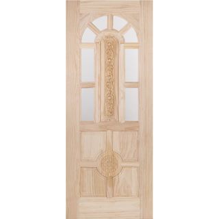 WINDOORS ประตูลวดลาย+กระจก L110 สนNz 80x200