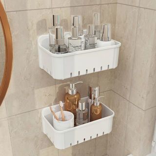 Primo ชั้นวางติดผนังพลาสติก รุ่น WA-02 ขนาด 14.5x27x12 ซม. สีขาว