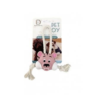 DUDUPETS ของเล่นสัตว์เลี้ยงแบบเชือกและตุ๊กตาหมี รุ่น BITE ขนาด 9x28x9 ซม. สีขาว