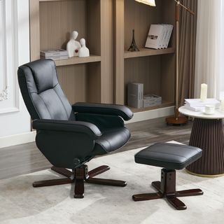 PULITO เก้าอี้พักผ่อนพร้อมที่วางขา รุ่น DIEGO ขนาด 73x110x98 ซม.  สีดำ