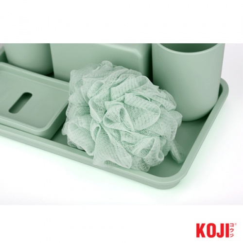 KOJI DIY ชุดของใช้ในห้องน้ำ รุ่น 2JLS043-GN ขนาด 17.2x27.8x2 cm. สีเขียว