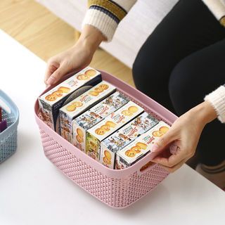 GOME ตะกร้าอเนกประสงค์ทรงเหลี่ยม รุ่น Woven 2289 ขนาด 20×28×14ซม. สีเทา