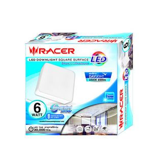 អំពូលពិដាន LED CIRCLE SURFACE 6W (រាងជ្រុង) ពន្លឺពណ៌ស Racer