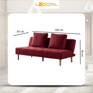 LOCAL โซฟาปรับระดับ RD1 78x160x83cm สีแดง