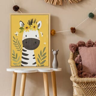 COZY ภาพพิมพ์แคนวาสพร้อมกรอบรูป รุ่น Dream-04 ขนาด 30x40 ซม. รูปม้าลาย