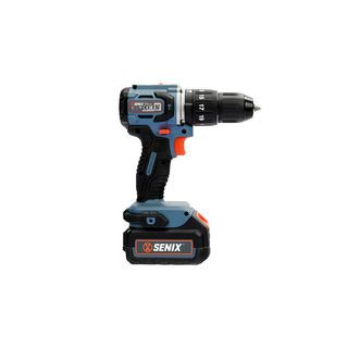 SENIX สว่านกระแทกไร้สายBrushless 13มม. 20V(Max) รุ่นPDHX2-M2-EU สีน้ำเงินดำ (พร้อมแบตเตอรี่ 2.0Ah 2ก้อน และแท่นชาร์ต1อัน)