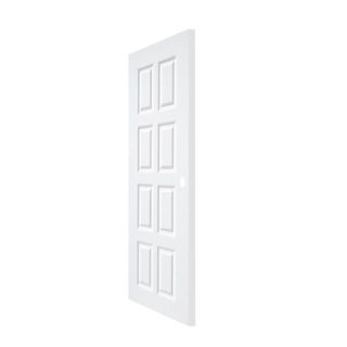 WELLINGTAN ประตูยูพีวีซีบานทึบ 8ฟัก REVO WNR003 80x200ซม. สีขาว (เจาะรูลูกบิด)