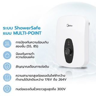 MIDEA เครื่องทำน้ำอุ่น ขนาด 4500 วัตต์ รุ่น MWH-45QTH(W) สีขาว