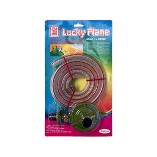 LUCKY FLAME หัวปรับแรงดันต่ำเซฟตี้พร้อมสาย รุ่น L-326SP สีเขียว