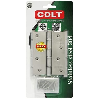 COLT บานพับประตูสเตนเลสเกรด304 รุ่น 25 ขนาด 4 x 3 นิ้ว x 2 มม. (แพ็ก 3 ชิ้น) สีสแตนเลส