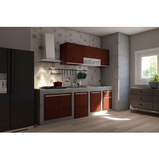 MJ ตู้แขวนคู่บานทึบตรง  34x84x45 ซม. SAV-W408-WN สีวอลนัท