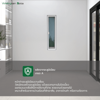 WELLINGTAN (vista) หน้าต่างอะลูมิเนียม บานเปิด  C P-PKC0415 40x150ซม. สีขาว พร้อมมุ้ง