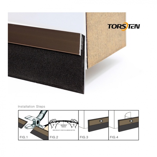 TORSTEN เส้นกันแมลงอะลูมิเนียม แถบพีวีซี รุ่น KZT091-T1 100ซม. สีน้ำตาล