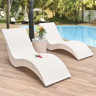 SUMMER SET โต๊ะริมสระหวายเทียม รุ่น สมุย ขนาด 45x45x40ซม. สีขาว