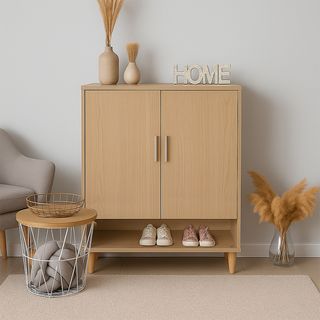 DELICATO ตู้รองเท้า รุ่นริโอ ขนาด 80x39.4x91.1ซม. สีบีช